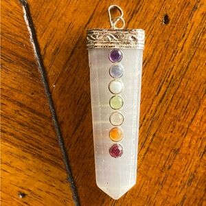Elegant Silver Chakra Necklace with Multicolor Stones